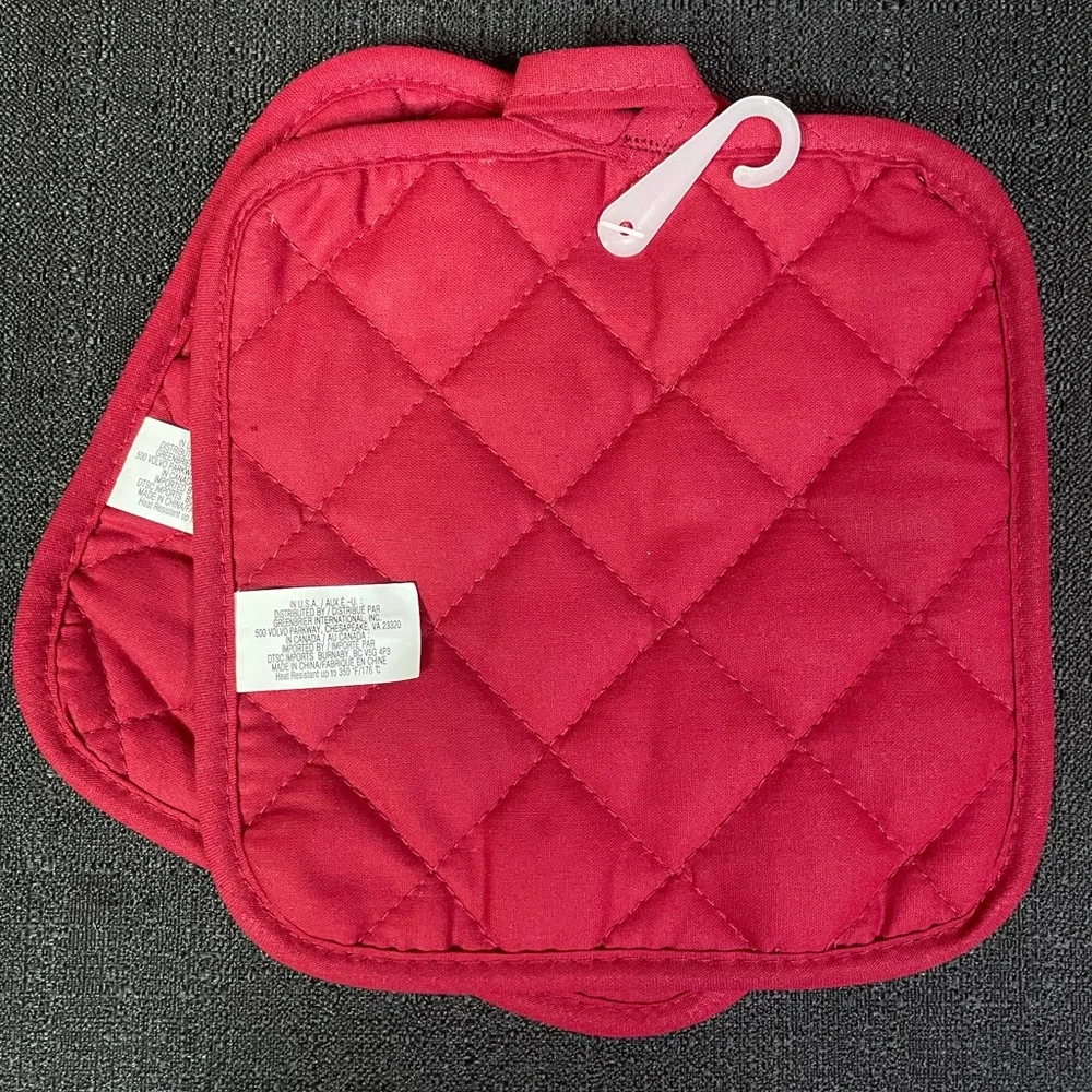 5-Pc Kitchen Set BAKE IT TILL YOU MAKE IT Towels Pot Holders Mitt Red White NWT